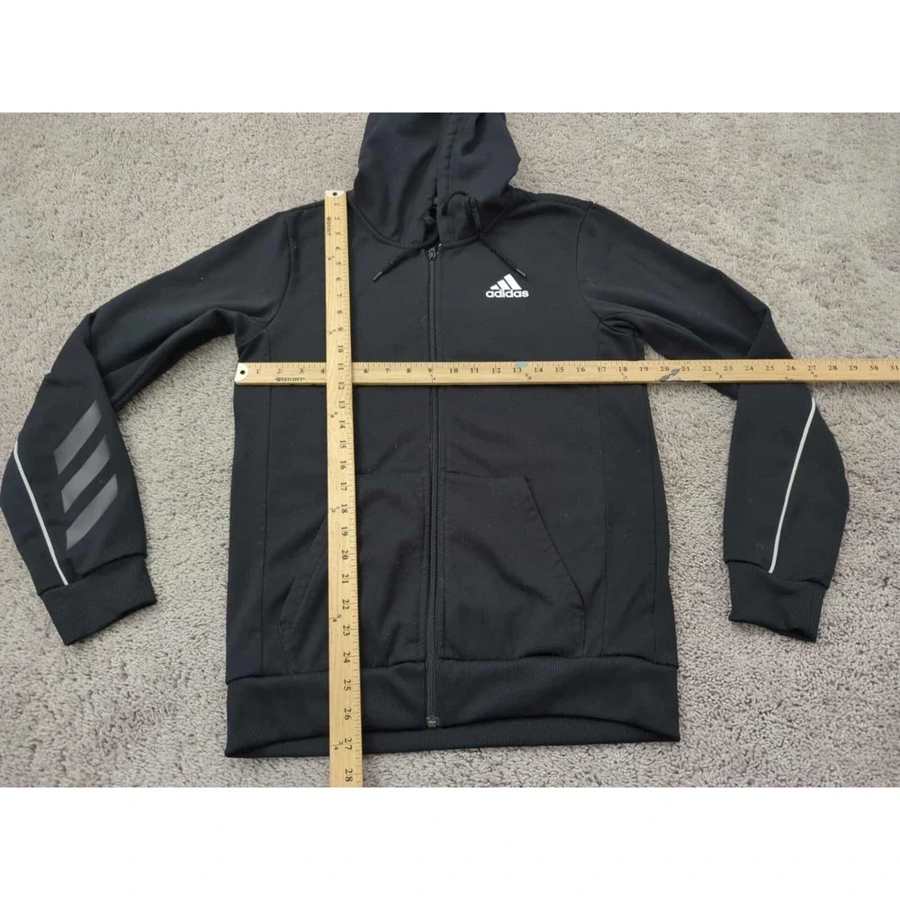 Adidas Full Zip Hoodie Mens Small Black adidas Basketball‎ Club Climawarm